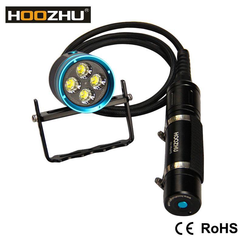 HOOZHU鸿珠 HU33 CREE XML L2 防水120米4000流明 分体式潜水灯 潜水强光手电 LED手电筒